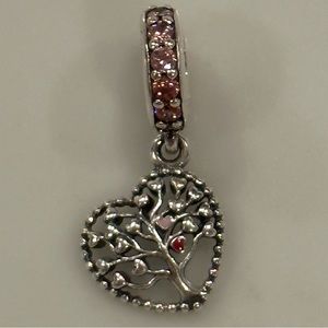 Authentic Retired Pandora Sterling Silver Tree of Love Dangle Charm